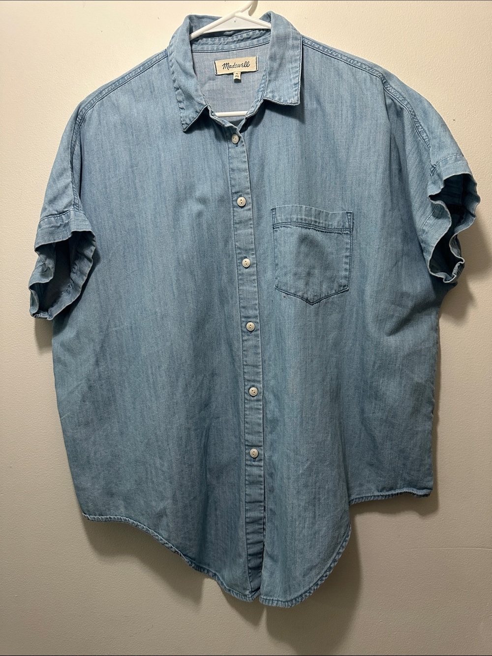 Madewell light Blue Short-Sleeve Denim Button-Up Shirt